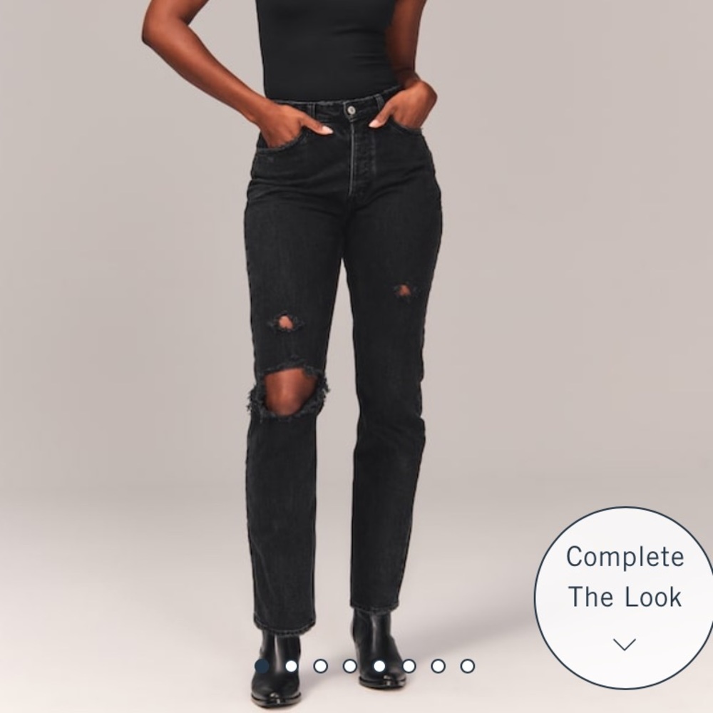 Abercrombie Curve Love Dad Jean | Abercrombie & Fitch The Dad High Rise Jeans - Picture 3 of 9